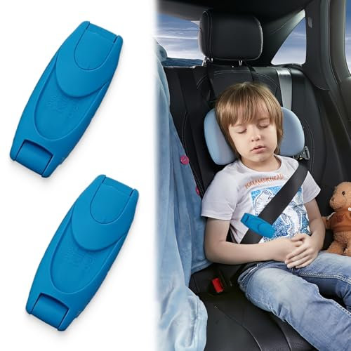 KSJEHW 2 Pezzi Clip Cinture Sicurezza Auto Universali Blocca Cinture Sicurezza Auto Regolabile Regolatore Della Cintura di Sicurezza per Cinture di Sicurezza di Autocarri, SUV e Autovetture Varie(blu)