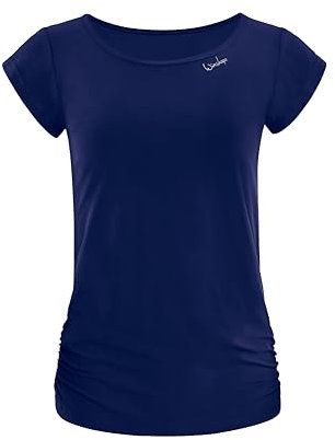 Winshape Damen Functional Light and Soft Kurzarmshirt Aet130ls, Ultra Style T-Shirt, Dark Blue, XL EU