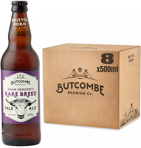 Butcombe Brewery, Rare Breed Pale Ale Bottles, Vegan Friendly, Artisanal Beer with a Smooth, Citrus Twist, 8 x 500ml