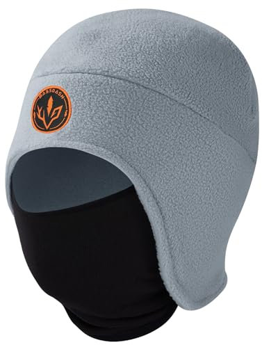 Bassdash Beanie Mütze Wintermütze 2-in-1 Mütze aus Weichem Fleece mit Skimasken Ohrenklappe Angel und Jagd Mütze für Herren und Damen bei Kaltem Wetter