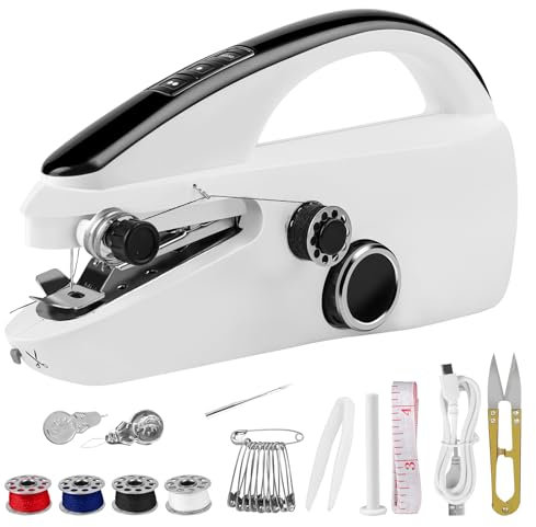 EEEKit Handheld Sewing Machine for Beginners, Mini Portable Electric Sewing Machine for Quick Stitching Emergency Sewing DIY Crafts, Mother's Day Gifts