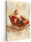 MuchoWow© Weihnachtsdeko Wandbilder 40x60 cm Wohnzimmer Wanddeko Schlafzimmer Weihnachtsgeschenke Zimmer Deko Wand Dekoration Wall Art Geschenke Weihnachten - Schlitten - Weihnachtsmann - Beige