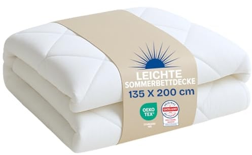 DREAMWAY - Sommerdecke 135x200 cm - Ultraleichte 150 GSM - Waschbar 60 °C | Decke für den Sommer - Dünne Mikrofaser Steppdecke - Oeko-TEX Zertifiziert - Allergiker Bettdecke 135x200 - Washbar