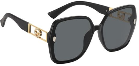 Stibtmr Vintage Sonnenbrille – Brille zum Fahren – Gläser mit UV400-Schutz, Komfort den ganzen Tag für Sport, Outdoor, Urlaub, Konzert, modische Fassungen, Schwarz, Se référer au descriptif