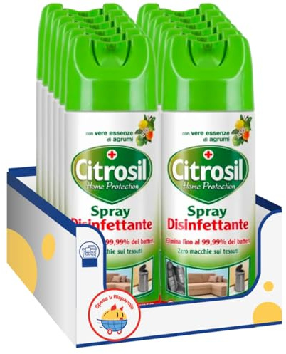 Spray disinfettante multiuso profumo agrumi – azione antibatterica – 300 ml – Variazioni 4/8/12 Pezzi (12)