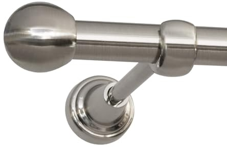 Print Cycero packaging Gardinenstange 160cm breit - 19 mm Durchmesser - 1-Läufig, Wandbefestigung - Vorhangstange für Ösenvorhänge, Fenster, schwere Vorhänge, Innenlaufstange - Kulka