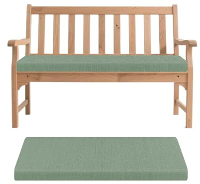 Generisch Bankauflage, Abnehmbarem Sitzkissen Banks, rutschfeste Gartenbank Auflage, Waschbar Sitzauflage Banks für Innen Outdoor Fensterbank Couch ban k Eckbank Auflagen,Grün,180x45x5cm
