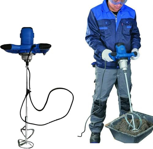 2600W Rührwerk, Betonmischer Handrührwerk Mörtelrührer, Farb-Mörtelrührer, 6-Gang-Getriebe 0-1700U/min, Quirl Mörtelrührer, M14-Gewinde, Rührgerät Mörtel für das Mischen von Farbe,Zement, Beton, 230V