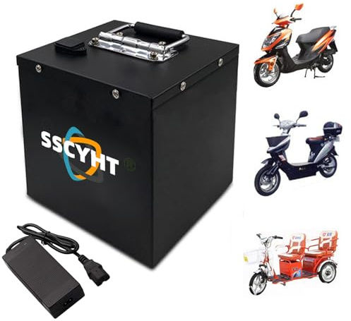 SSCYHT 60v32ah, 72V 60V 48V Lithium-Akku für Elektrofahrräder 20Ah 26Ah 30Ah 32Ah 36Ah 40Ah 50Ah Akku für Motorräder und Dreiräder 0–3000W Passend für Moped- und Fahrradmotoren