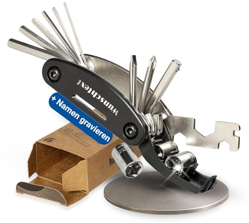 Personalisiertes Multitool 13in1 Fahrrad - kompaktes Werkzeug Set Rennrad | 13in1, Inbusschlüssel, Schraubendreher, Steckschlüssel, kompakt, Radtour, Reparatur, gravierbar