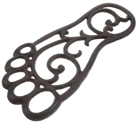 Homoyoyo Cast Iron Stepping Mat for Front Door Footprint Shape, Vintage Farmhouse Rustic Outdoor Step Mat for Villa and Lawn, Ensures Stability and Easy Cleaning, Weather-resistant Garden