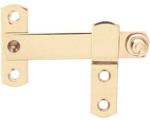 Amig - Glattgold für Fensterläden, mit Klappe aus Messing, poliertes Finish, 80 x 46 mm, stoß- und bruchsicherer Sicherheitsverschluss für Fenster, inkl. Schrauben