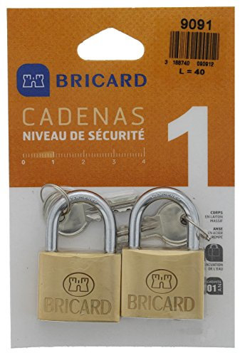 Bricard 9091 Jeu 2 Cadenas 40 mm s'entrouvrant