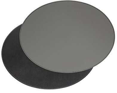 FreeForm DUO oval, schwarz/grau, Kunstleder, Maße: 45 x 34 cm Platzset