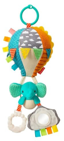 INFANTINO Go Gaga Montgolfière Multi-activités, Jouet éveil sensoriel, Anneau de Dentition, Miroir, grelot, Clip Landau et Poussette, dès la Naissance