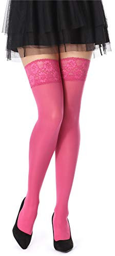 Bellivalini Collant Autoreggenti Microfibra Donna 60 DEN BLVFI1005 (Fucsia, XS/S (Taglia Produttore: 1/2))