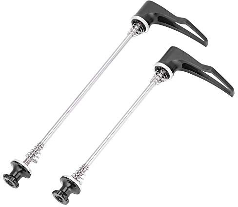 Bike Schnellspanner, Diebstahlschutz, Sicherungsachse fürs Vorderrad, Hinterrad, Titan Ti Achse & CNC Alu-Spieße, Schnellspannsatz für Mountainbike, Rennrad, Fahrrad (Schwarz 100/135)
