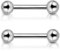 PiercingJ 2pcs Grade 23 Titanium 14G 14mm / 16mm Bar Nipple Tongue Ring Straight Barbell Nipple Rings Body Piercing Jewelry