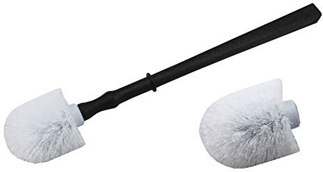 MISTERSANITÄR WC-Reinigungsgerät Bürste mit Borstenkopf und Ersatz Weiß, Spezielle Toilettenbürste der 2. Generation, 3 TLG. Bürste – Silikonfrei und Biegsam Farbe Schwarz