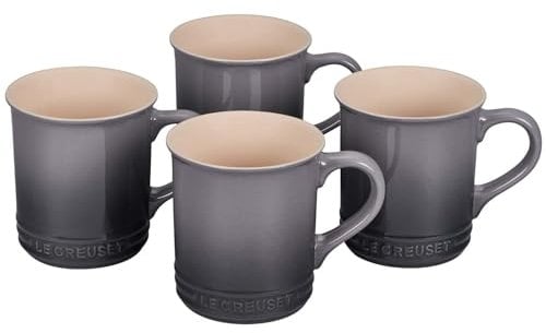 Le Creuset Stoneware Set of 4 Mugs, 14 oz. each, Oyster