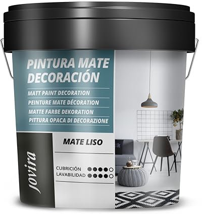 JOVIRA PINTURAS Pintura Mate Cubriente Liso Blanco Interior-Exterior. Paredes, Techos, fachadas. (23 Kilos, Blanco)