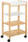 HOMCOM Chariot de Service desserte de Cuisine à roulettes 3 étagères + Plateau Amovible Bois de pin MDF Blanc