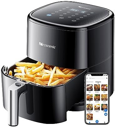 Proscenic T22 Air Fryer with 13 Presets & Shake Reminder, Oil Free Air Fryer 5L, Low-Noise, Compatible with APP & Alexa, 100+ Online Recipes, LED Touch Screen, Non-Stick Basket, 1700W