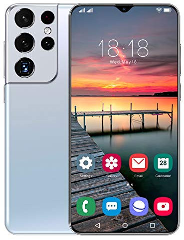 HJFGIRL Telefono S21Ultra 5G, Schermo HD+ 6,7,Android 11, Batteria Massiccia 5380mAh, Octa Core 12GB+512GB Extender, 32MP+50MP,Smartphone Dual SIM 4G, Sblocco Facciale Impronta Digitale,White-EU