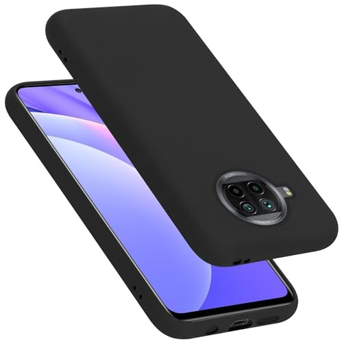 Cadorabo Hülle kompatibel mit Xiaomi Mi 10T LITE Hülle Silikon Handyhülle für Mi 10T LITE Case aus flüssigem Silikon- Kratzfeste und stoßfeste dünne TPU Schutzhülle - Liquid SCHWARZ