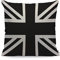 WONDERTIFY Kissenbezug mit Union Jack-Motiv, britische Flagge, geometrische Überwurf-Kissenbezüge für Couch, Heimdekoration, Schwarz / Weiß, 45 x 45 cm
