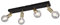 Reality Leuchten Spotbalken Vannes R80184008, Metall Schwarz,Messing matt, exklusiv 4x E27