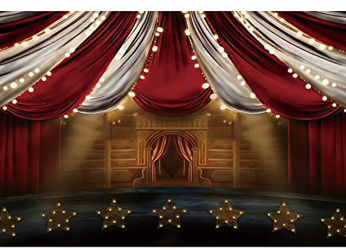 Renaiss 3x2.5m Zirkus Fotografie Hintergrund Karneval Theateraufführung Zelt Hintergrund Karnevalsnacht Partydekorationen Geburtstag Babydusche Junge Mädchen Portrait-Shooting Foto-Requisiten