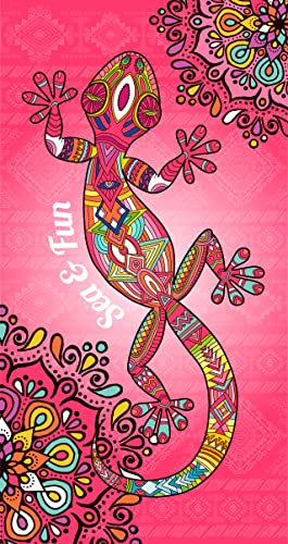 Miracle Home. Toalla Microfibra Salamandra, 100% Poliéster, 95 X 175 Cm. Rosa. 11809