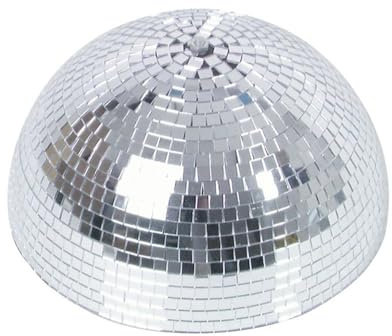 Spiegelkugel halb inkl. Motor - Discokugel für Deckenmontage - Discoeffekt Partylicht (30cm - 10x10mm Spiegel)