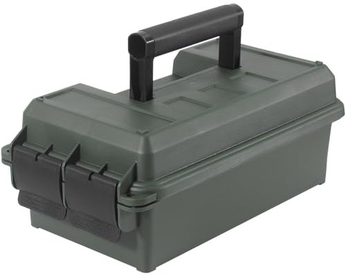 Prothens Boîte de stockage de munitions imperméable à l'eau, empilable et verrouillable, Field Case Chasse et tir Lourd, Vert armée 13,35 x 7,44 x 5,20