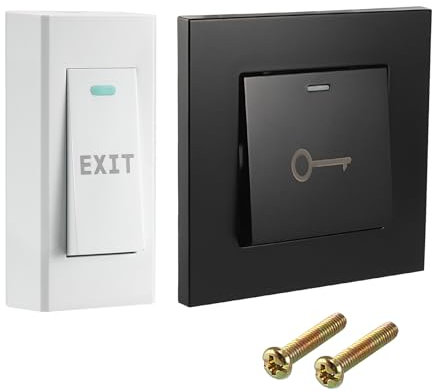 QUARKZMAN 1 Set Taste zum Beenden drücken Schalter 86x86mm und 89mmx40mm Rückstellende Schalter für Zugriffskontrolle