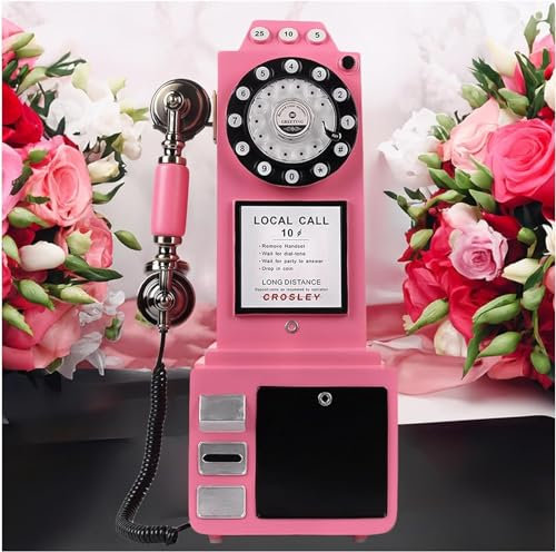 DEMCAY Hochzeits-Gästebuch-Telefon, Audio-Gästebuch-Telefon for Hochzeitsfeiern, Segensbotschaften for Gedenken, Geburtstagsfeiern, Jubiläen, Beichtnachrichten, Voicemail (Color : Pink)