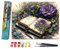 Bougimal Peinture par numéros Paysage adulte Cadre rigide avec pinceaux et peinture acrylique - 40 x 50 cm, Livres et fleurs