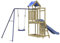 vidaXL Spielturm, Klettergerüst mit Dach Schaukel Leiter Rutsche, Kinder Kletterturm Spiel-Zubehör für Garten, Holz Spielplatz Spielhaus, Kiefernholz Imprägniert