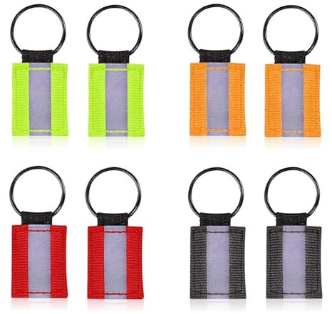 UEPOA 8 Stück Reflektor Anhänge, Reflektoren Reißverschluss Anhänger, Reflektoren Schlüsselanhänger Anhänger für Schulranzen Rucksack Wandern Joggen Draussen (4 Farben)