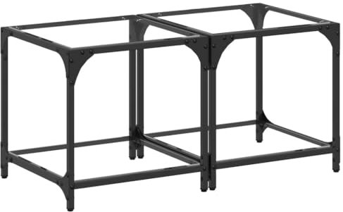 vidaXL Couchtische 2 STK., Couchtisch mit Glasplatte Edelstahlgestell, Sofatisch für Wohnzimmer, Kaffeetisch Beistelltisch Teetisch, Transparent Stahl