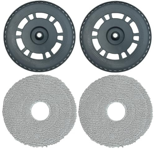 Lot de 2 supports de rechange pour aspirateur robot Dreame L10s Pro Ultra Heat / X40 Ultra/ L20 Ultra - Tampon de nettoyage en microfibre lavable