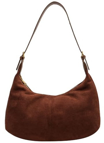 TIAASTAP Wildleder Handtasche Damen Umhängetasche Damen klein Hobo Bag Crossbody Bag Shoulder Bag Women Tote Bag Schultertasche Beuteltasche mit Verstellbarer Schultergurt