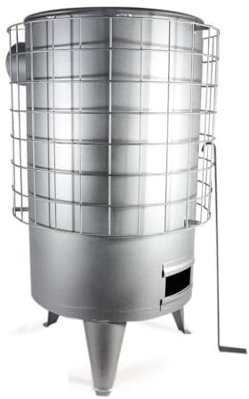 Estufa leña redonda chapa nº4 68cmx36ø plata s-horiz 120ø 7 kw