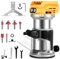 Cordless Router, Compatible with Dewalt 20V MAX Battery (Battery not Included), 6-Speed, 29,000 RPM, Includes Trim Router bits, Edge/Roller Guide, dust Hood, Ideal for Woodworking