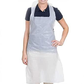 1000 X Plastic Aprons Disposable For adults Size 70 X 120cm, 10Microns (BOX OF 1000) - White
