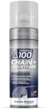 Formula 100 Speed Clean Bike Chain + Drivetrain Degreaser – Spray Cleaning for Bicycles & Electric Bikes – Quickly Removes Grease, Dirt & Grime