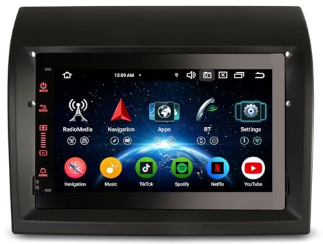 Erisin Android 14 4GB RAM+64GB ROM 8-Kern Autoradio GPS Navi für Fiat Ducato Citroen Jumper Peugeot Boxer 7 Zoll IPS Unterstützt Kabelloses CarPlay Android Auto DAB+ WiFi Bluetooth 5.0 Canbus DSP OBD2
