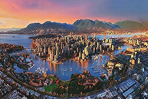 Jigsaw Puzzle 1000 Stück Für Erwachsene Kinder Vancouver Stadtbild, Kanada Kinder Geschenke 38x26CM