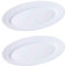Acan Tradineur - Pack de 2 fuentes ovaladas, modelo Toledo, vidrio opal, ideales para servir comidas y cenas, aptas para lavavajillas (Blanco - 35,5 x 26 cm)